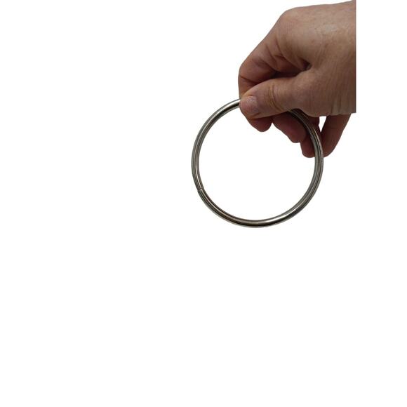 Metal Purse Ring Handle 4" Craft Supply DYI Utility Project Silver Circle VNTG - Picture 8 of 12